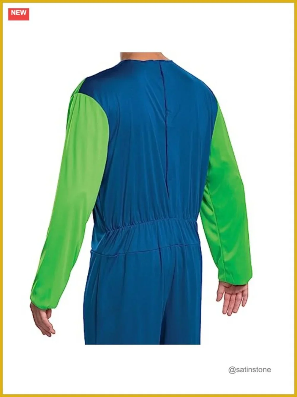 Official Luigi Adult Costume w/ Hat & Mustache, Polyester, Halloween Cosplay